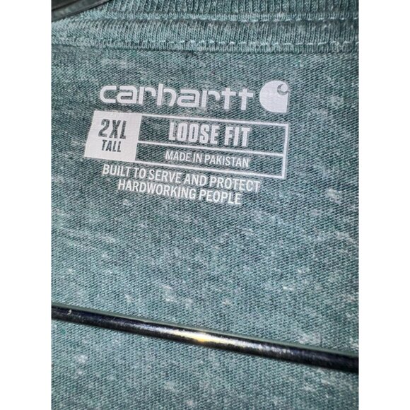 Carhartt Loose Fit 2XL Tall Mens Heathered Green Short Sleeve Pocket T-Shirt - Picture 6 of 7